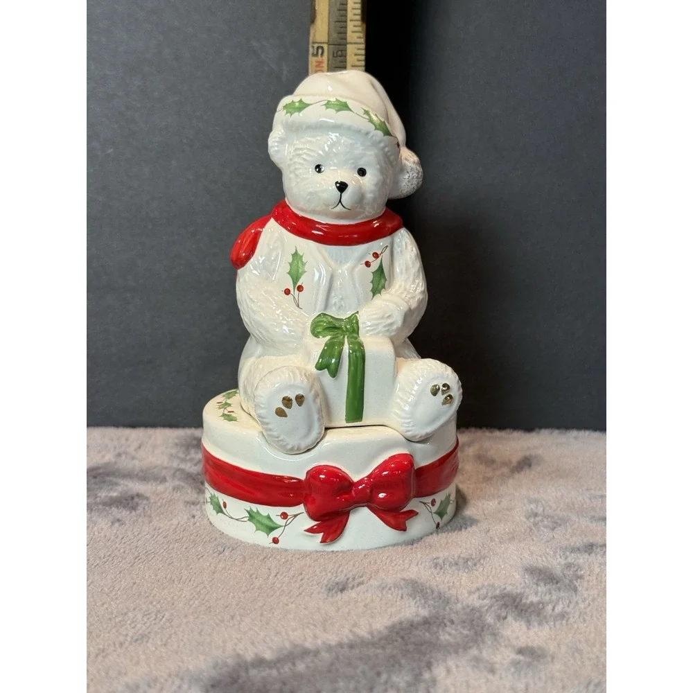 Vintage Teddy Bear‎ Drum Lenox Christmas Xmas Salt & Pepper Shaker Set NIB New